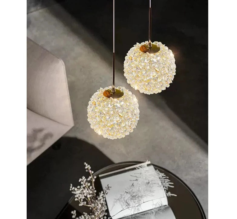 Light luxury postmodern cherry crystal chandelier living room bedroom bedside lamp restaurant creative small chandelier