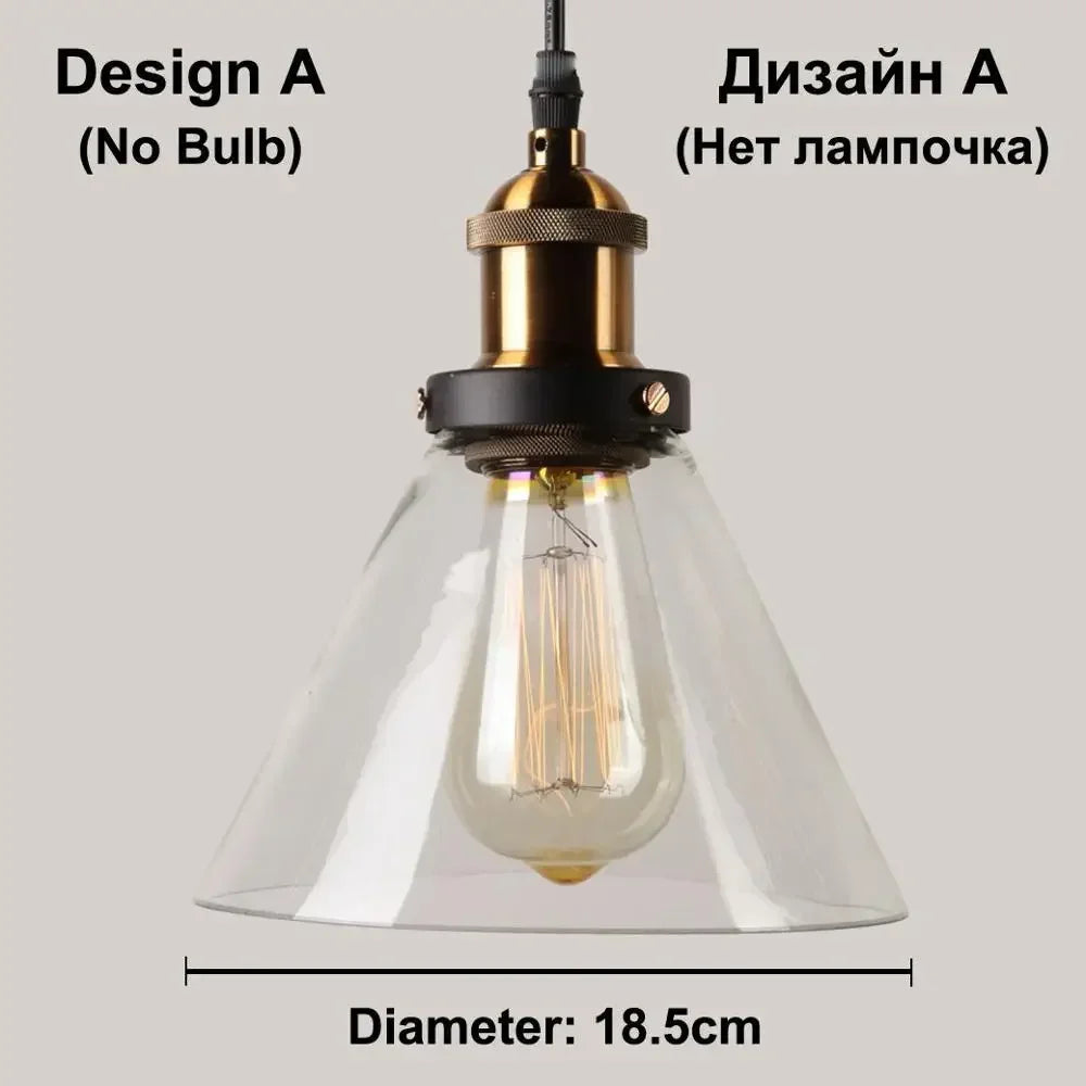 Clear Gray Amber Colour Vintage Pendant Lights Dining Glass Hanging Lamp Russia Loft Luminaire Modern Bedroom Light Fixture