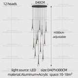 Nordic Minimalist Chandelier Home Decor Living Room Loft Chandelier Interior Lighting Duplex House Villa LED Stair Pendant Light