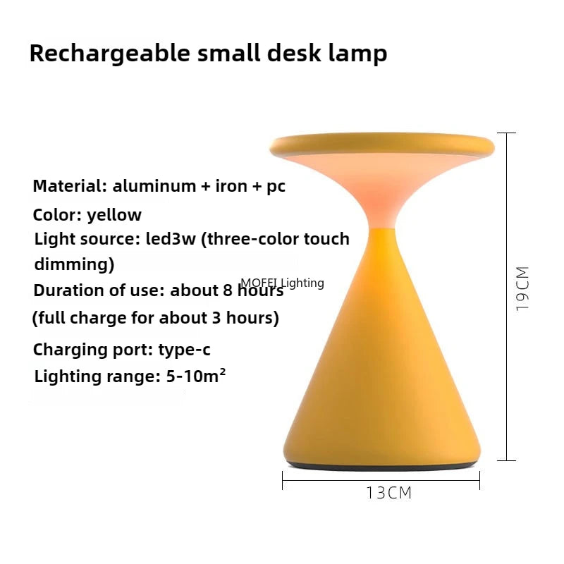 Designer Rechargeable Table Lamp for Bedroom Living Room Sofa Side Study Bedside Modern Luxurious High-end Feeling LED Light