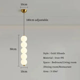 Bedroom Bedside LED Pendant Lights Ceiling Lamp for Living Dining Room Restaurant Indoor Lighting Decor PVC Ball Fixture Modern