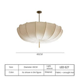Nordic Japanese Wabi-Sabi Paper Umbrella Fabric Chandelier - French Retro Ceiling Pendant Light Fixture for Bedroom, Living Room & Home Decor