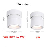 360 ° Rotatable And Foldable LED Downlights Dimmable 7W10W12W15W20W Surface Mounted Ceiling Lamp COB Spotlight AC85V-260V CRI 98