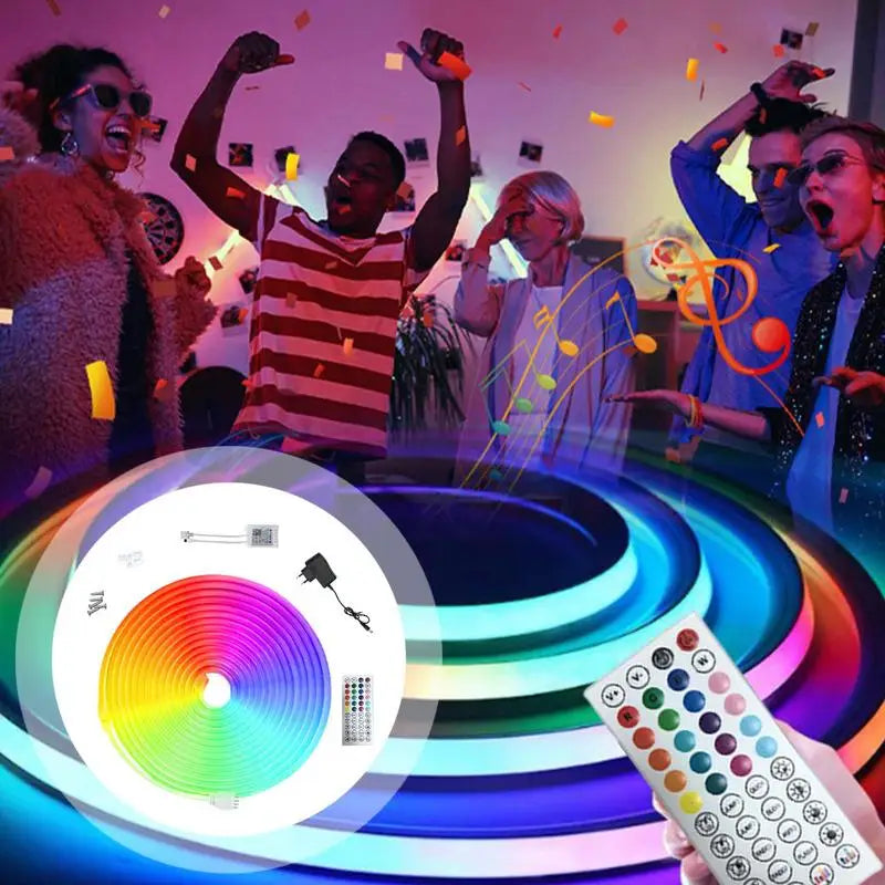 Music String Lights Adjustable Remote Control String Lights With Musical LED String Lights For Indoor Outdoor Neon Rope Lights