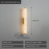 Spanish Natural Marble Wall Sconce Lamp - Cylindrical Up & Down LED Wall Light Fixture for Bathroom, Bedroom, Stairs & Parlor Decor