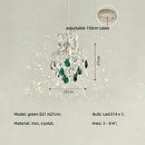 Modern Luxury Colorful Crystal Bedside Led Pendant Lights Home Decor Bedroom E14 Suspend Lamp Bar Hanging Lamp Led Luminarias