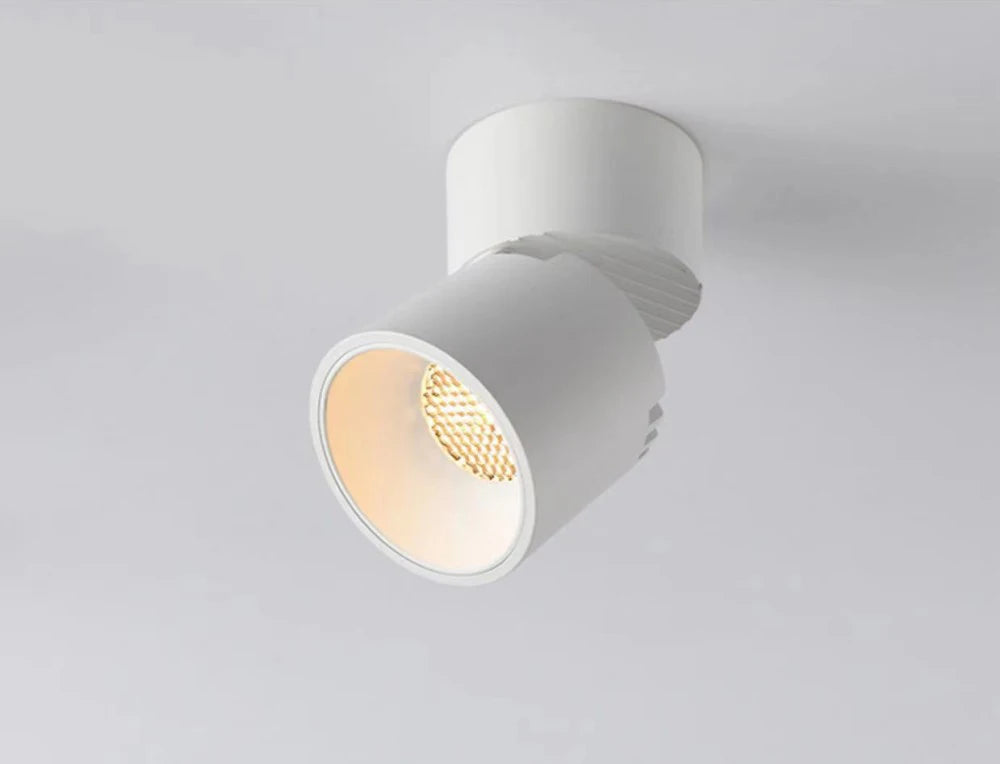 Folding Surface Mount LED Spotlight - No-Drill Anti-Glare Ceiling Downlight