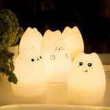 Night light Cat Silicone LED kids Night Light baby USB Rechargeable Sensor Touch lamp  baby Children Cute Nursery Bedroom lights