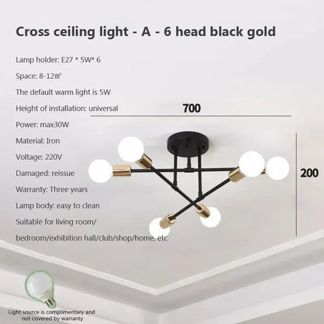 LED Chandelier Modern Semi Black White Gold Luster Ceiling Light For Dining Living Rooms Bedroom Indoor Decors Lamps
