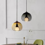 Glass LED chandelier bar living room dining table kitchen bar counter bedroom modern grey art pendant light
