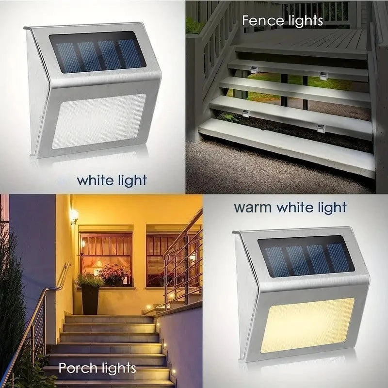 Stainless Steel Solar LED Deck Lights - Waterproof Outdoor Step & Stair Lamp for Backyard, Fence & Patio Pathway