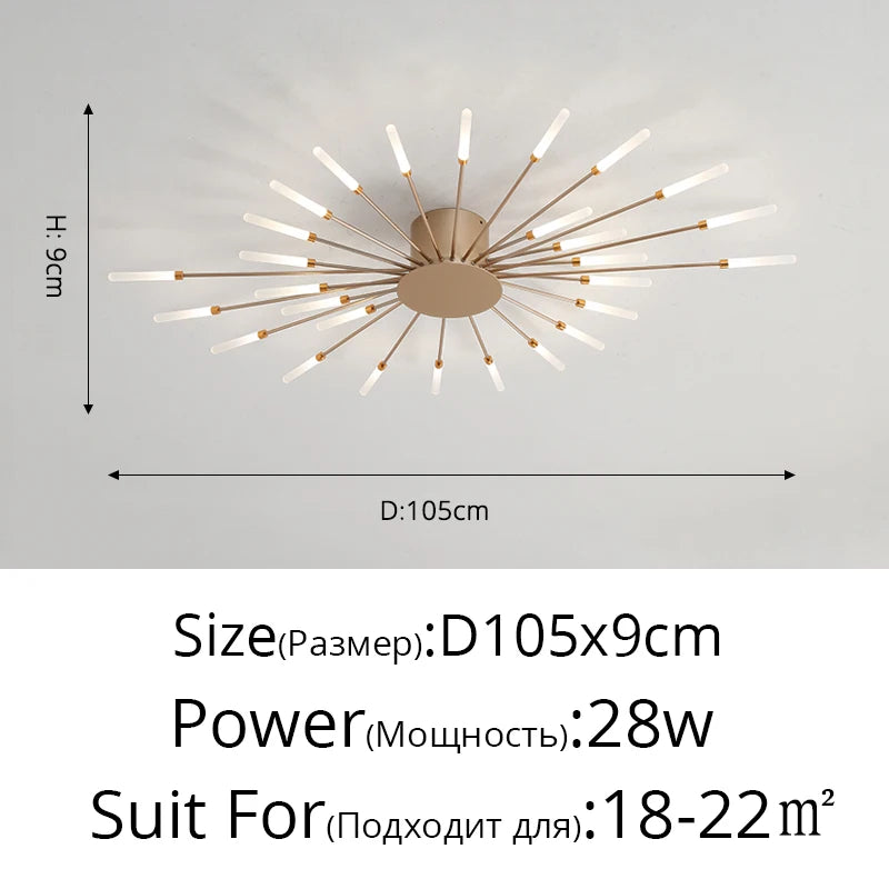 2025 New fireworks led Chandelier For Living Room Bedroom Home chandelier Modern Led Ceiling Chandelier Lamp Lighting chandelier