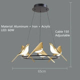 Modern Magpie Ceiling Chandelier Bedroom Bird Led Lighting Creative for Living Dining Table Lamps Room Home-appliance Decoration