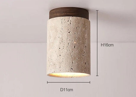 Japanese Wabi Sabi Yellow Marble Hotel Lobby Corridor Ceiling Light Creative Cream Style Restaurant Room LED Mounted Downlight