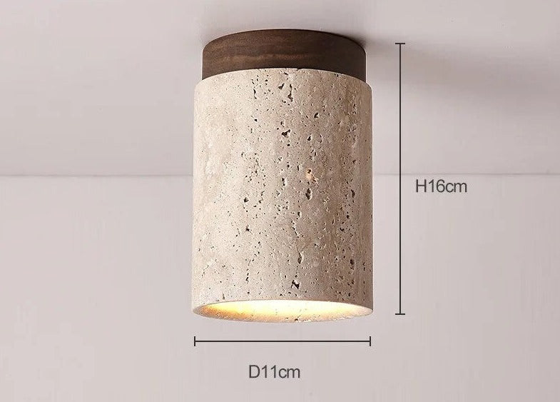 Japanese Wabi Sabi Yellow Marble Hotel Lobby Corridor Ceiling Light Creative Cream Style Restaurant Room LED Mounted Downlight