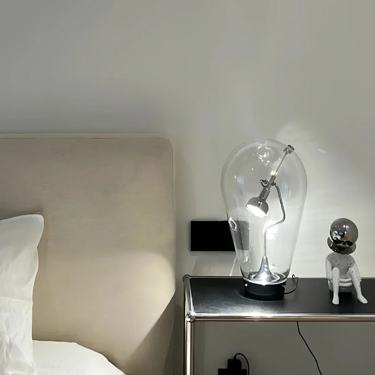 Italian Vintage Dimmable Table Lamp Rotary Glass Desk Light