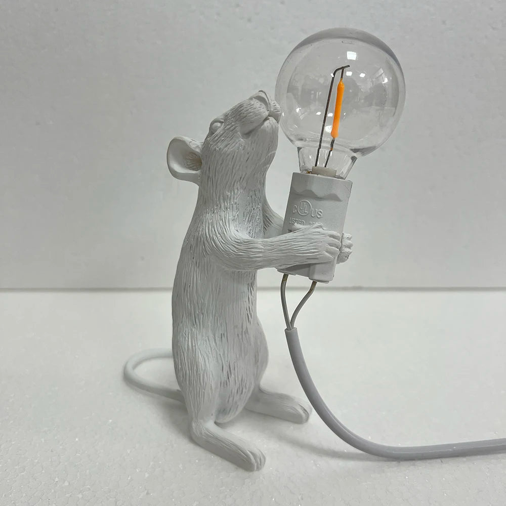 Modern Resin Animal Table Lamp - Mouse, Cat & Squirrel LED Night Light