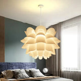 Nordic Minimalist Lotus LED Pendant Light - Single-Head Acrylic Chandelier for Dining, Bedroom & Living Room