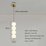 Bedroom Bedside LED Pendant Lights Ceiling Lamp for Living Dining Room Restaurant Indoor Lighting Decor PVC Ball Fixture Modern