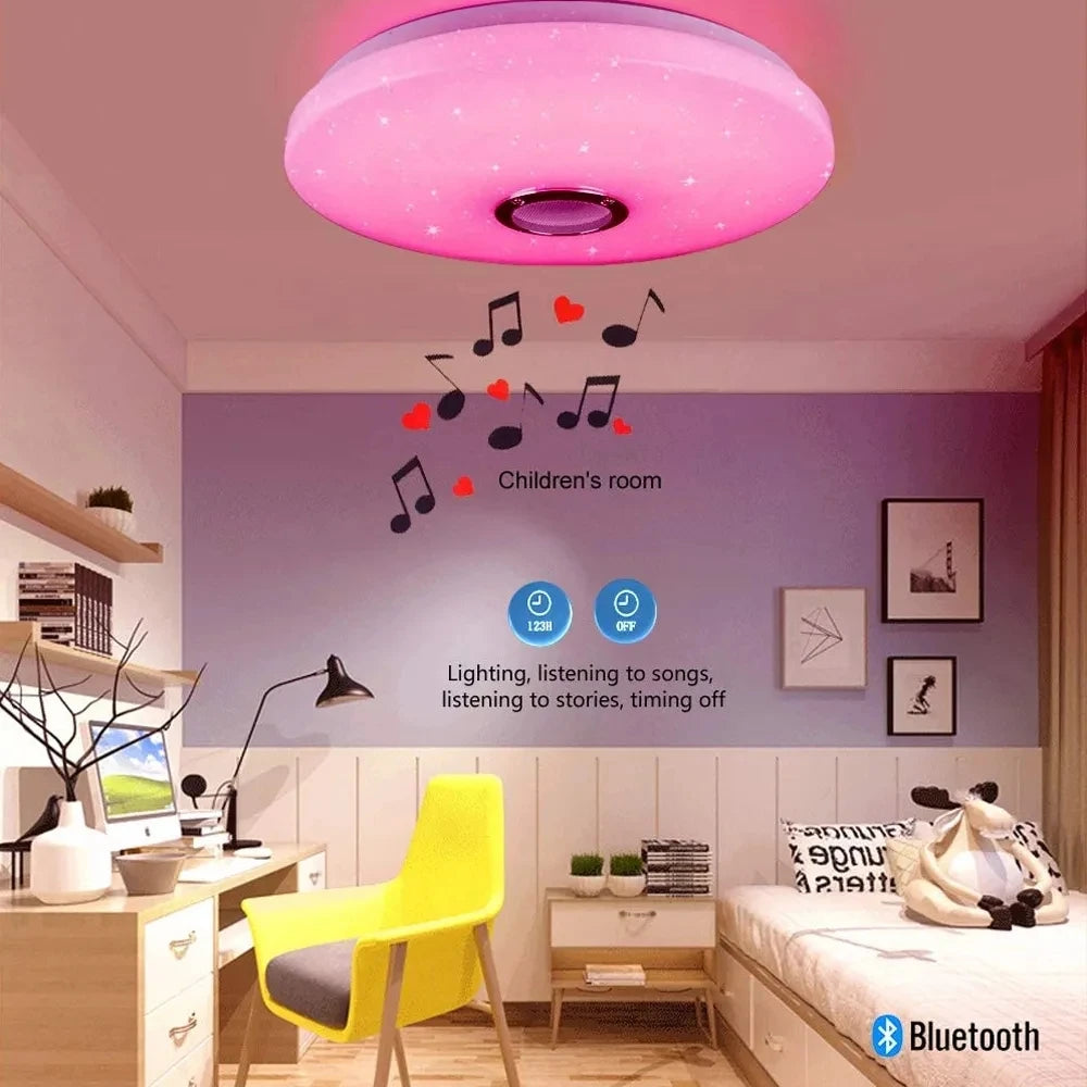  52W RGB Ceiling Lamps Music Player Bluetooth Remote APP Control Light Dimmable 220V for Bedroom Indoor Decoration Lustre