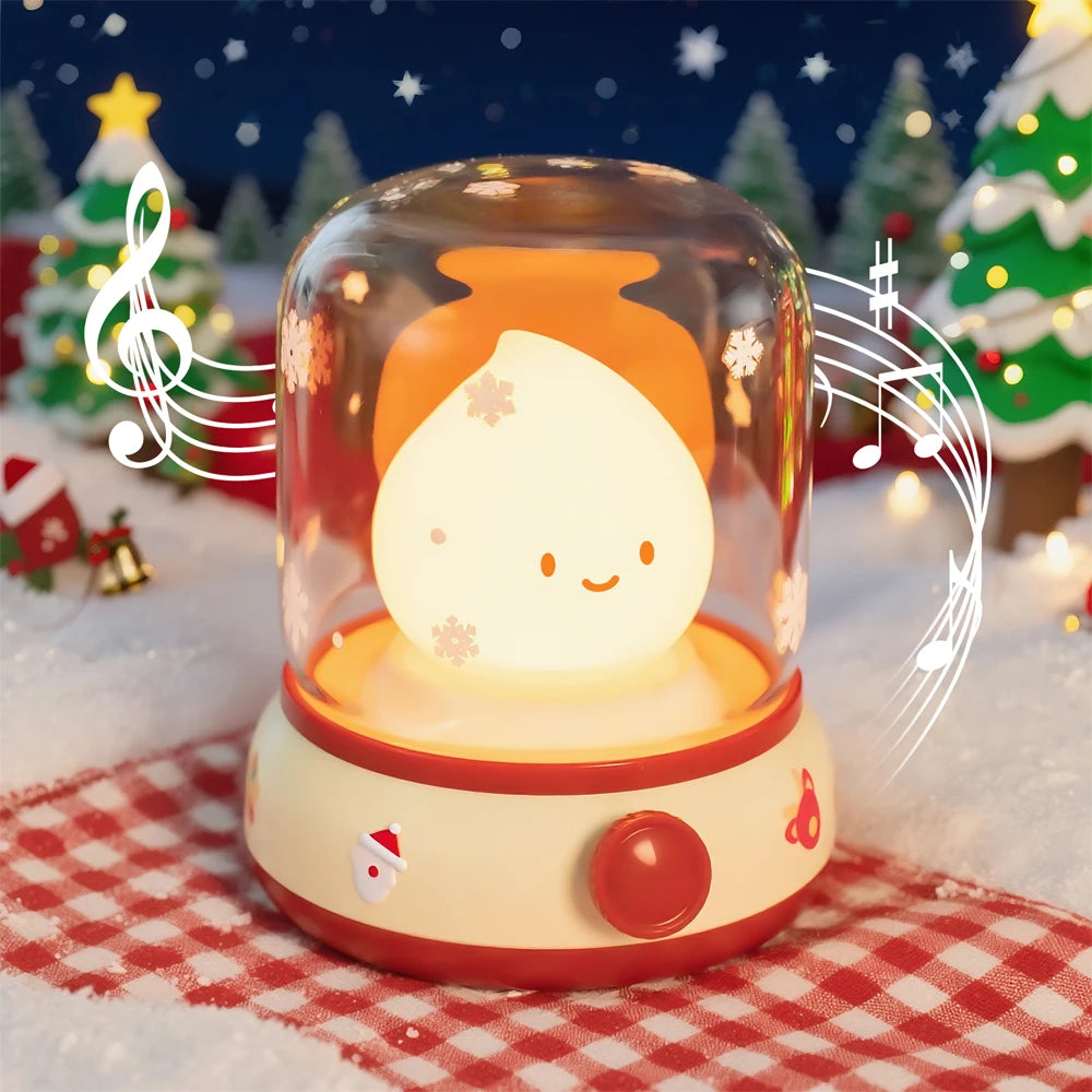 LED Flameless Candle White Noise Night Light Room Decor Lights USB Table Lamp Dimmable Bedside Lamp Camping Light Kids Xmas Gift