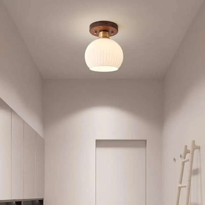 Home Lighting Walnut Copper LED Ceiling Light Corridor Living Room Light Interior Decoration Modern Ceiling Light Fixtures