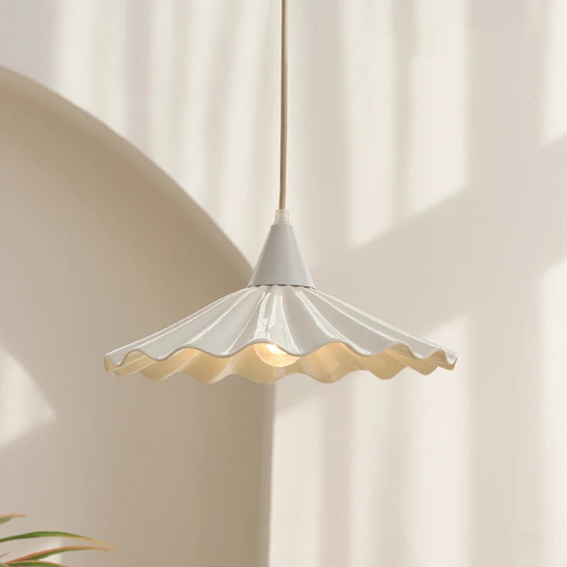30cm White Ceramic LED Pendant Light - Modern Nordic & Japanese Style Hanging Ceiling Lamp Fixture for Bedroom, Dining Table & Living Room