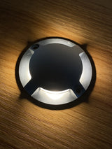 4-Hole Ultra-Thin Outdoor LED Ground Light (DC12V/24V, 1W/2W) - IP67 Surface Mount Step Light for Deck, Lawn & Courtyard