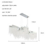 Postmodern Luxury K9 Crystal Chandelier Led G9 Chrome Steel Chandelier Dining Room Living Room Home Hanging Lighting Fixtures