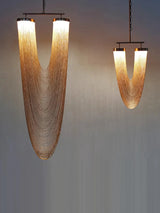 Modern Hanging Lamp Gold/Rose Gold/Chrome Metal Tassel Ceiling Chandeliers Stair Pendant Lighting Fixtures Dining Room Lustre