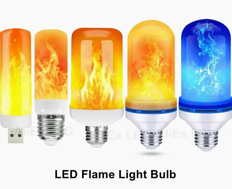 E27 E14 B22 USB LED Flame Light Bulbs 85-265V Party LED Flame Effect Light Simulation Fire Lights Bulb KTV Festival Garden Decor