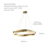 2025 Modern Luxury LED Pendent Lamp For Living Room Bedroom Dining Room Kitchen Hanging Light Round Ring Art Chandelier Lighting
