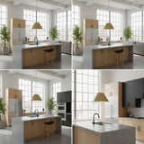 22" LED Brass Pendant Light Fixture - Modern Integrated Design for Home Decor