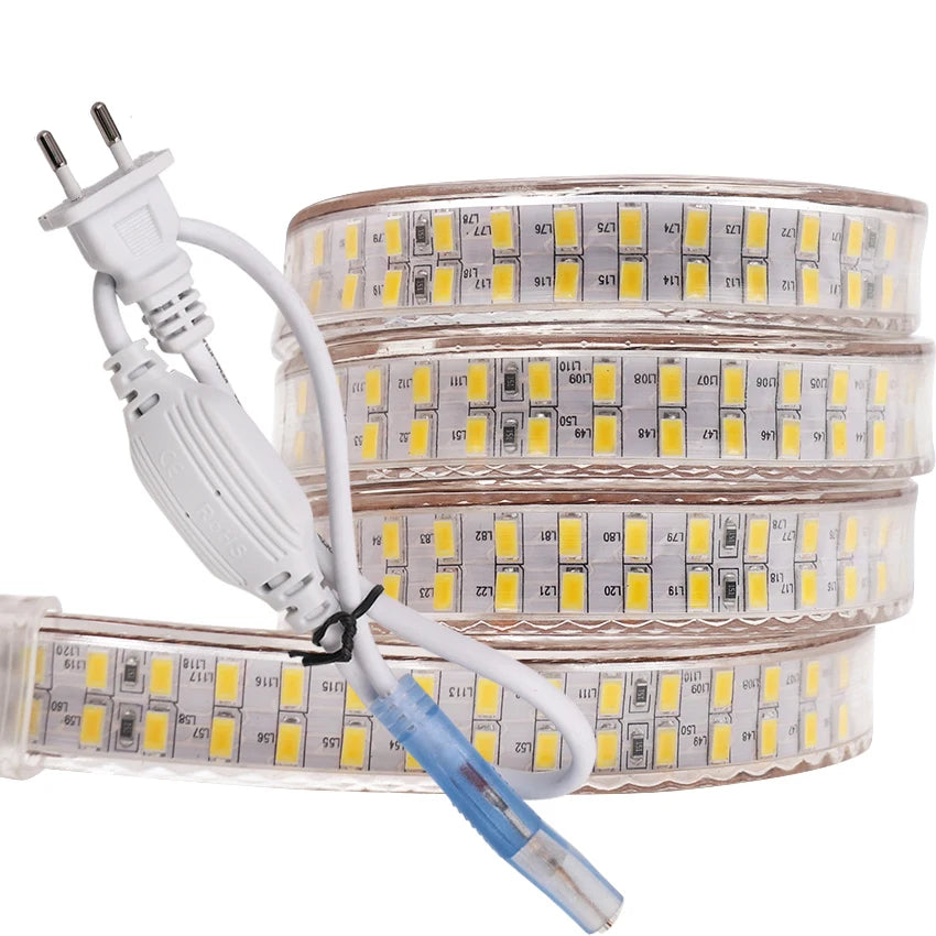 240leds/m SMD 5730 led strip 220v 110V flexible waterproof led tape 5630 1m 2m 5m 10m 20m 50m 100m + Power EU plug / US plug