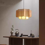 Wabi-sabi Style Rattan Pendent Lamp Vintage Zen Lighting Fixture for Dining Room Parlor Bedroom Guesthouse Bar Counter Luminaire