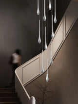 Nordic Style LED Modern Pendent Lamp Suitable For Villa Staircase Pendant Double-Layer Attic Ceiling Lamp Living Room Chandelier
