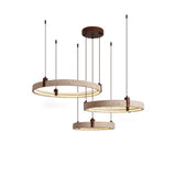 Upgrade Your Home With Our Exquisite LED Chandelier Crafted From Natural White Stone Dimming Function Wood Deco 40-60cm