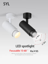 Zoomable LED Surface Spotlight - Adjustable Focus Ceiling Lamp for Retail Stores