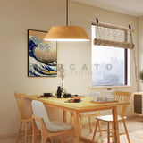 Nordic Modern Wood Grain Log Metal Pendant Lights for Table Dining Room Kitchen Hanging Lamp Fixture Home Decor Lighting Lusters