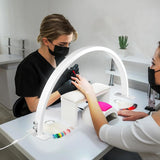 50W New Rotary Switch LED Nail Beauty Half Moon Lamp Eyelash Extension Eyebrow Lamp Nail Art Filling Lamp 3Coloradjustable Light