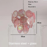 Modern Murano Glass Disc Chandelier Metal Gold Silver Dimmable Ceilings Lustre for Restaurant Hotel Bedroom