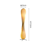 Wabi Sabi Living Room Bedroom Wooden Home Art Retro Simple Floor Lamp Lighting Thousand Layer Curved Small Waist Standing Light