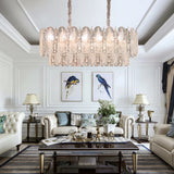 Luxury Large Crystal Chandelier High Ceiling Vila Living Room Rose Gold Crystal Pendant Lights Chandeliers Vintage Lighting Lamp