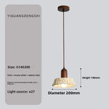 Vintage Walnut Wood Bedside Pendant Light, Style Lamp for Bedroom Ambience, French Retro Mood Lighting for Dining Room & Bedroom