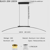 Contemporary Dining Room Pendant Light Sleek LED Arc Hanging Lamp Adjustable Brightness Energy Efficient Ideal for Kitchen Resta