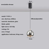 Modern Adjustable Angle LED Round Pendant Light - Stretchable Minimalist Chandelier Lamp for Bedroom Bedside, Dining & Home Decor