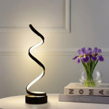 Modern LED Spiral Dimmable Table Lamp - Minimalist Curved Desk Light
