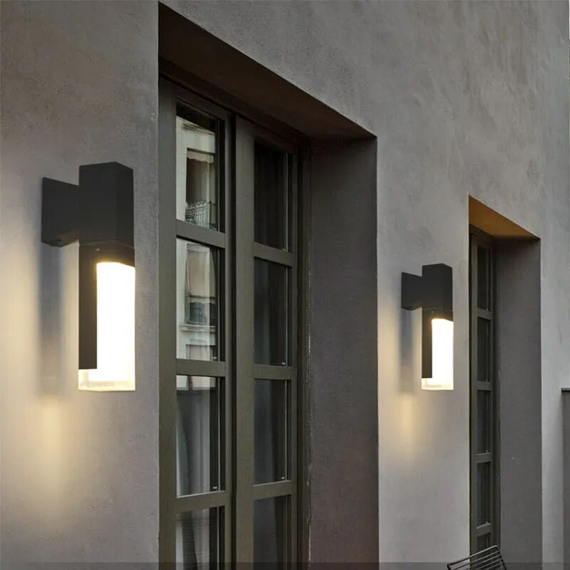 LED Outdoor Waterproof Wall Lights Aluminum Wall Lamp Crystal Indoor Wall Decorate Lighting Garden Porch Light Fixture