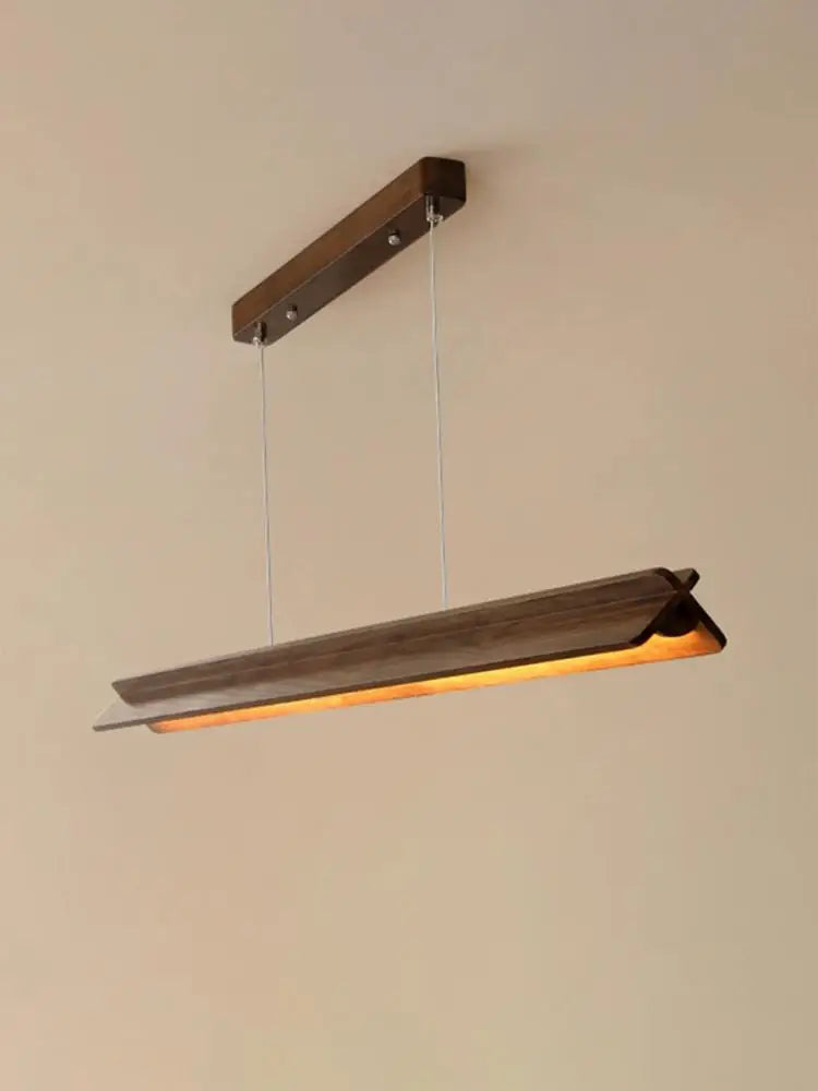 Nordic wood grain simple long dining table pendant lamp living room kitchen artistic luster home decoration lighting fixture