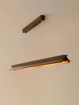 Nordic wood grain simple long dining table pendant lamp living room kitchen artistic luster home decoration lighting fixture